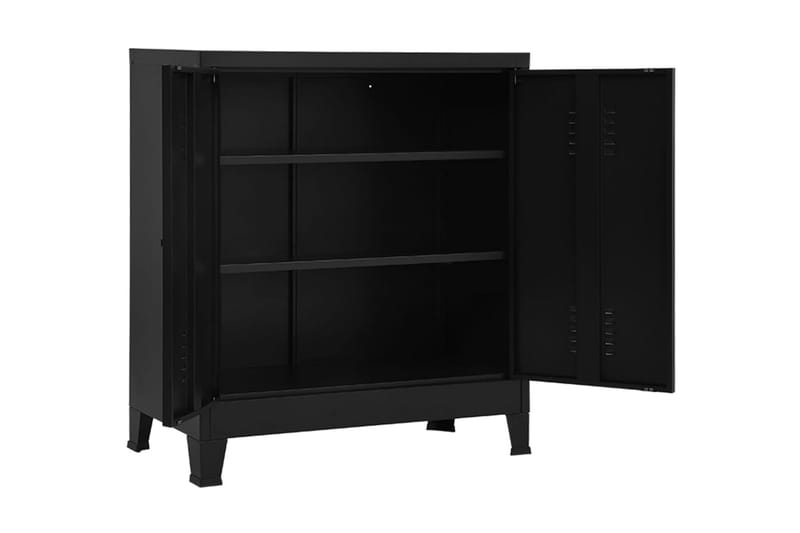 Dokumentskåp industriell svart 90x40x100 cm stål - Svart - Förvaring - Skåp - Förvaringsskåp - Kontorsskåp - Dokumentskåp