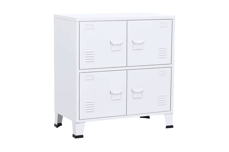 Dokumentskåp industriell vit 75x40x80 cm stål - Vit - Förvaring - Skåp - Förvaringsskåp