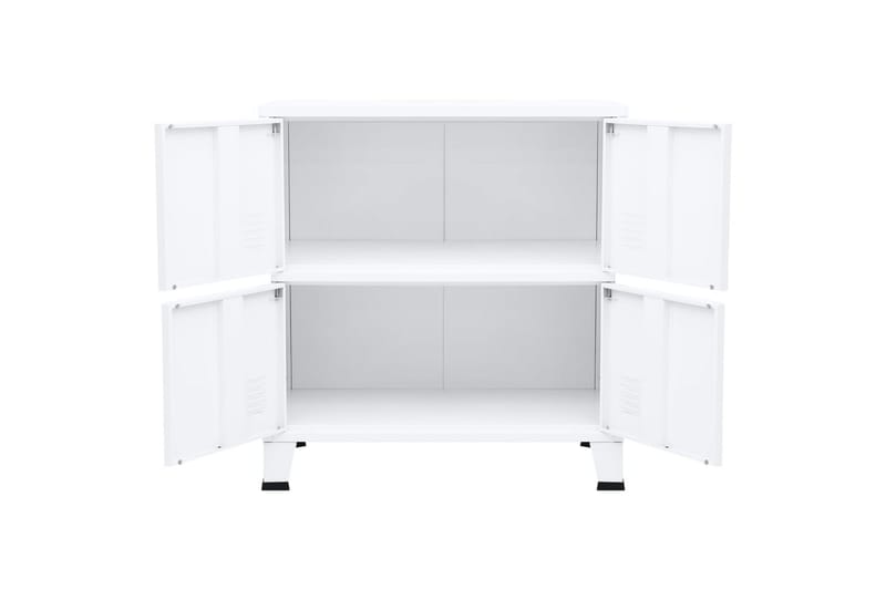 Dokumentskåp industriell vit 75x40x80 cm stål - Vit - Förvaring - Skåp - Förvaringsskåp