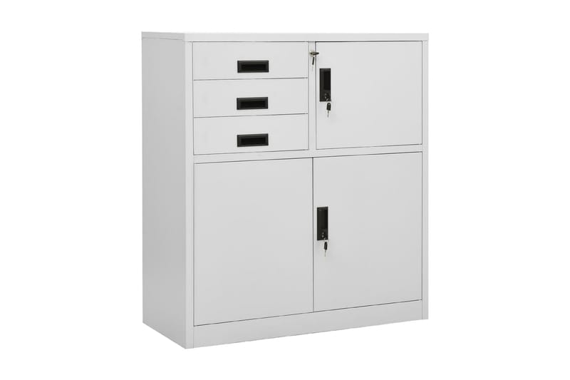 Dokumentskåp ljusgrå 90x40x102 cm stål - Ljusgrå - Förvaring - Skåp - Förvaringsskåp - Kontorsskåp - Dokumentskåp