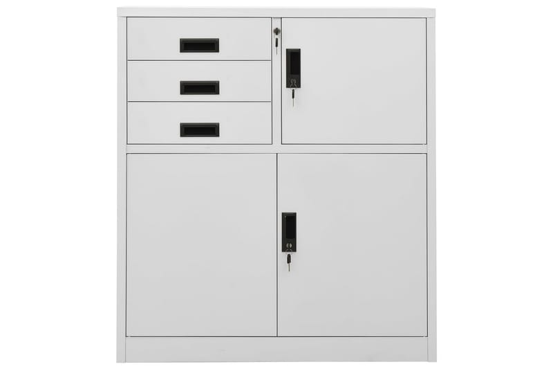 Dokumentskåp ljusgrå 90x40x102 cm stål - Ljusgrå - Förvaring - Skåp - Förvaringsskåp - Kontorsskåp - Dokumentskåp