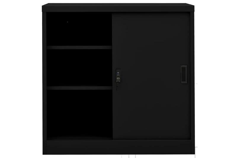 Dokumentskåp med skjutdörr svart 90x40x90 cm stål - Svart - Förvaring - Skåp - Förvaringsskåp - Kontorsskåp - Dokumentskåp