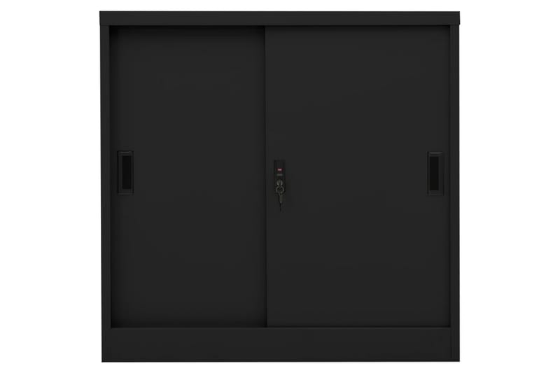 Dokumentskåp med skjutdörr svart 90x40x90 cm stål - Svart - Förvaring - Skåp - Förvaringsskåp - Kontorsskåp - Dokumentskåp