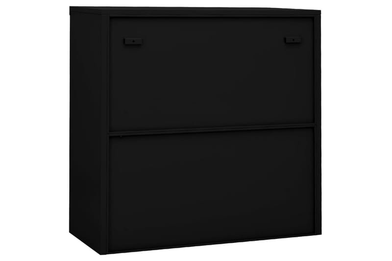 Dokumentskåp med skjutdörr svart 90x40x90 cm stål - Svart - Dokumentskåp - Kontorsmöbler