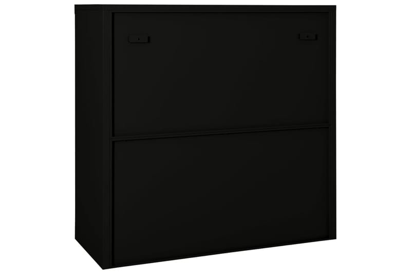 Dokumentskåp med skjutdörr svart 90x40x90 cm stål - Svart - Förvaring - Skåp - Förvaringsskåp - Kontorsskåp - Dokumentskåp
