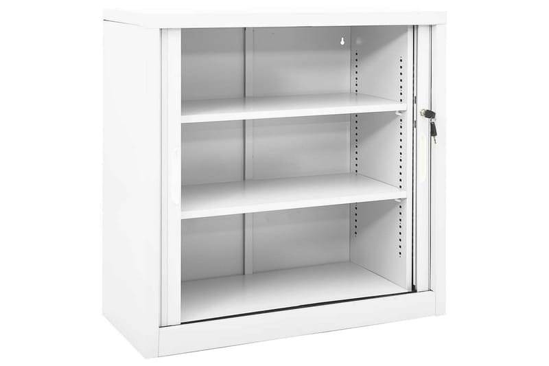 Dokumentskåp med skjutdörr vit 90x40x90 cm stål - Vit - Förvaring - Skåp - Förvaringsskåp - Kontorsskåp - Dokumentskåp