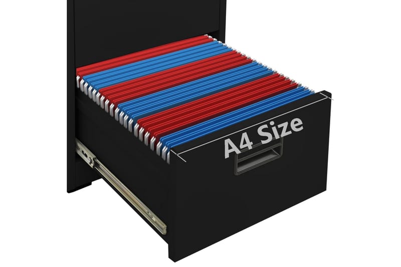 Dokumentskåp svart 46x62x102,5 cm stål - Svart - Förvaring - Skåp - Förvaringsskåp - Kontorsskåp - Dokumentskåp