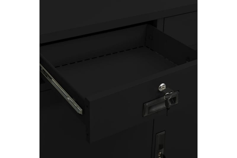 Dokumentskåp svart 90x40x102 cm stål - Svart - Förvaring - Skåp - Förvaringsskåp - Kontorsskåp - Dokumentskåp