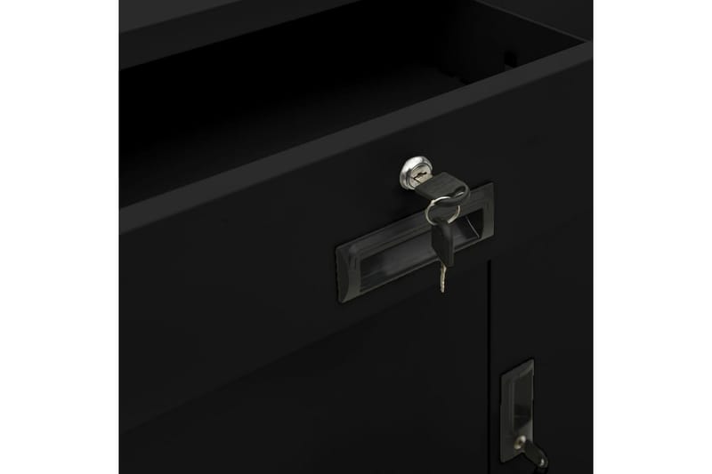 Dokumentskåp svart 90x40x102 cm stål - Svart - Förvaring - Skåp - Förvaringsskåp - Kontorsskåp - Dokumentskåp