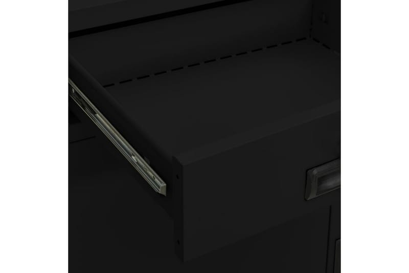 Dokumentskåp svart 90x40x102 cm stål - Svart - Dokumentskåp - Kontorsmöbler