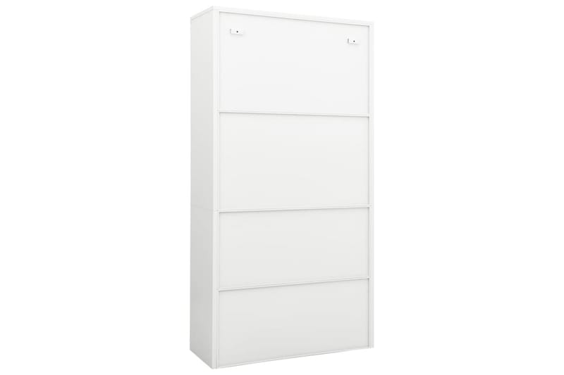 Dokumentskåp vit 90x40x180 cm stål - Vit - Dokumentskåp - Kontorsmöbler