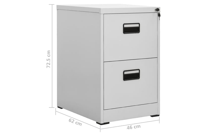 Dokumentskåp ljusgrå 46x62x72,5 cm stål - Ljusgrå - Dokumentskåp - Kontorsmöbler
