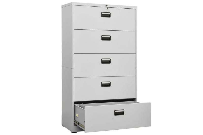 Dokumentskåp ljusgrå 90x46x164 cm stål - Ljusgrå - Förvaring - Skåp - Förvaringsskåp - Kontorsskåp - Dokumentskåp