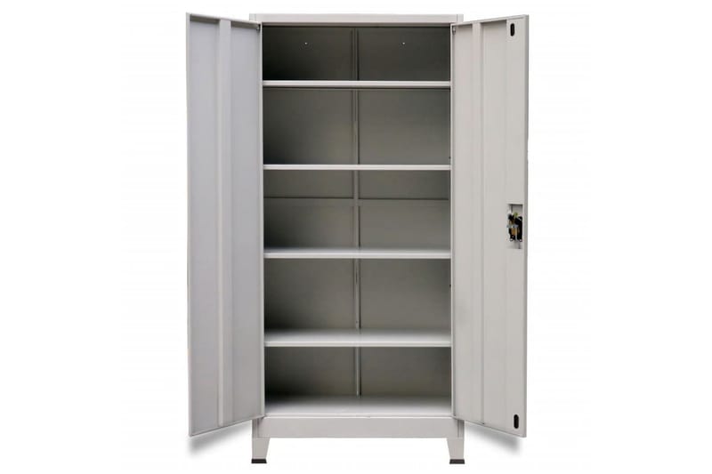 Dokumentskåp med 2 dörrar stål 90x40x180 cm grå - Grå - Dokumentskåp - Kontorsmöbler