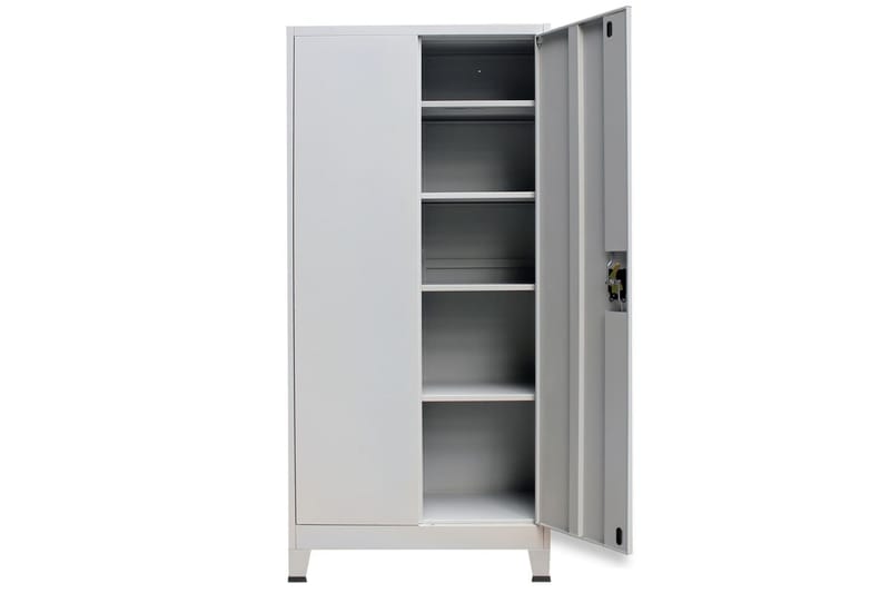 Dokumentskåp med 2 dörrar stål 90x40x180 cm grå - Grå - Dokumentskåp - Kontorsmöbler