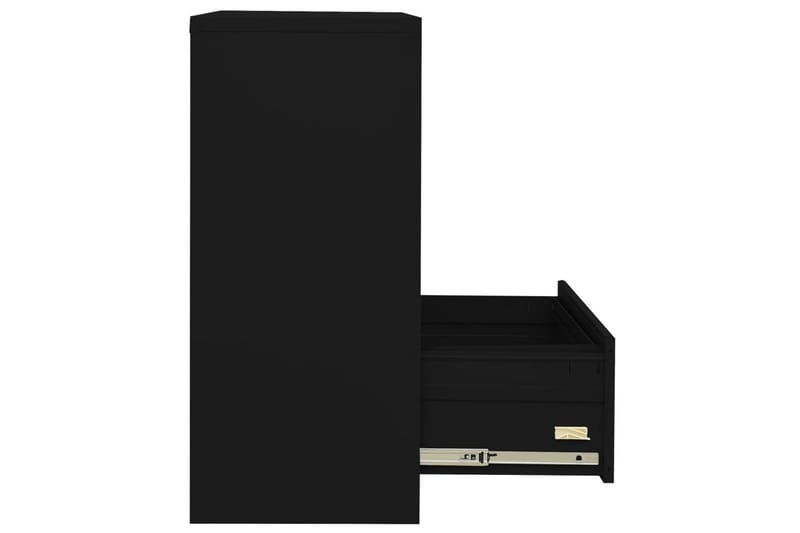 Dokumentskåp svart 90x46x103 cm stål - Svart - Arkivskåp & hängmappsskåp