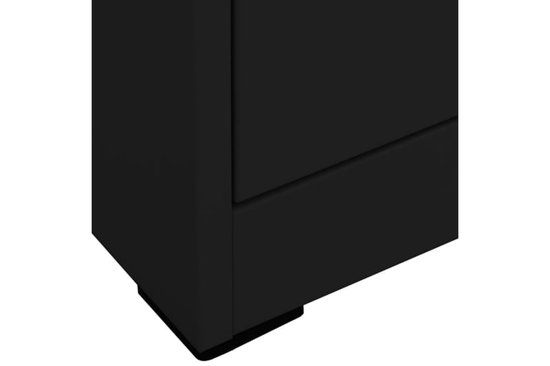 Dokumentskåp svart 90x46x134 cm stål - Svart - Dokumentskåp - Kontorsmöbler