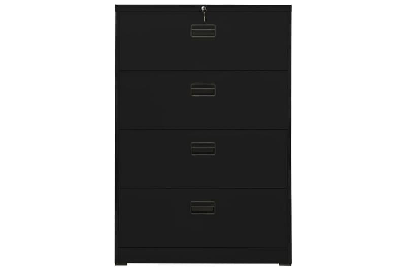 Dokumentskåp svart 90x46x134 cm stål - Svart - Dokumentskåp - Kontorsmöbler
