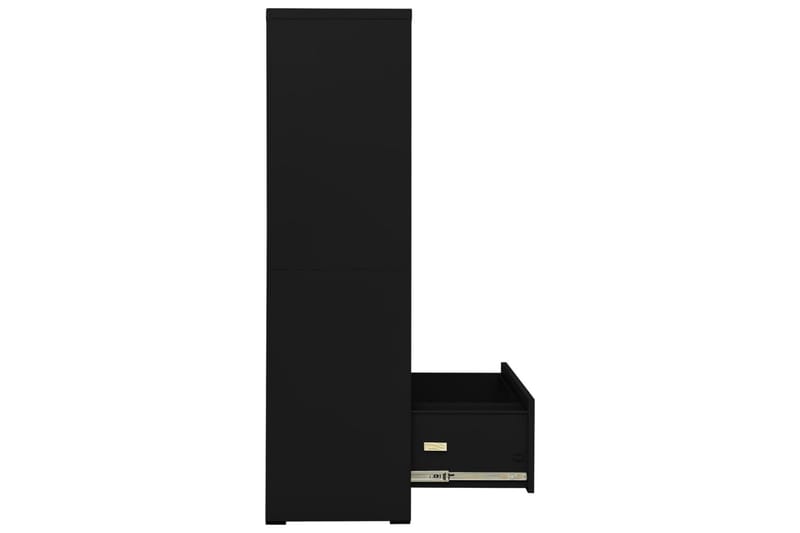 Dokumentskåp svart 90x46x164 cm stål - Svart - Dokumentskåp - Kontorsmöbler