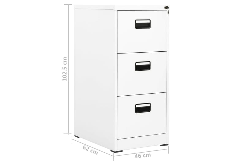 Dokumentskåp vit 46x62x102,5 cm stål - Vit - Förvaring - Skåp - Förvaringsskåp - Kontorsskåp - Dokumentskåp
