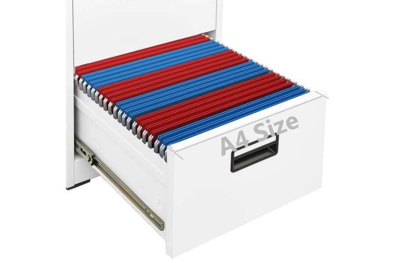 Dokumentskåp vit 46x62x102,5 cm stål - Vit - Förvaring - Skåp - Förvaringsskåp - Kontorsskåp - Dokumentskåp