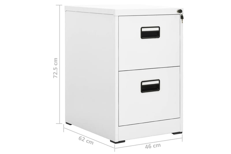 Dokumentskåp vit 46x62x72,5 cm stål - Vit - Förvaring - Skåp - Förvaringsskåp - Kontorsskåp - Dokumentskåp