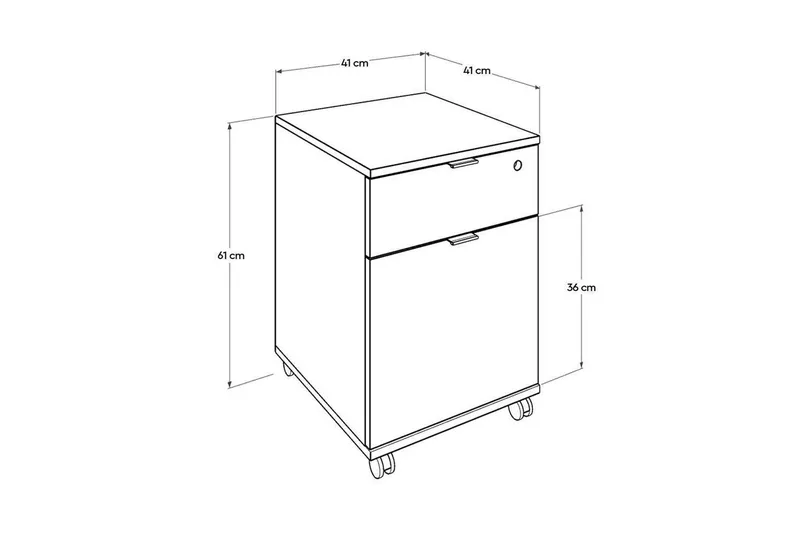 Flerfunktionsskåp Noriorsteadra Antracit / Ek - Gråfärgat trä/Antracit - Förvaring - Förvaringsmöbler - Byrå - Hurtsar