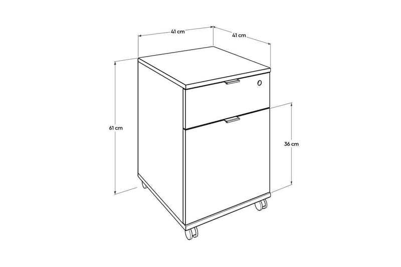 Flerfunktionsskåp Noriorsteadra Antracit / Ek - Gråfärgat trä/Antracit - Förvaring - Förvaringsmöbler - Byrå - Hurtsar