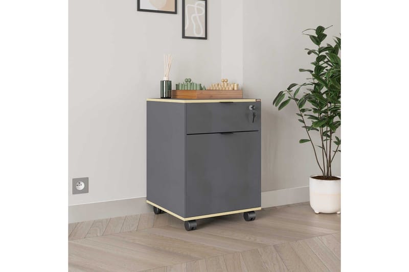 Flerfunktionsskåp Noriorsteadra Antracit / Ek - Gråfärgat trä/Antracit - Förvaring - Förvaringsmöbler - Byrå - Hurtsar