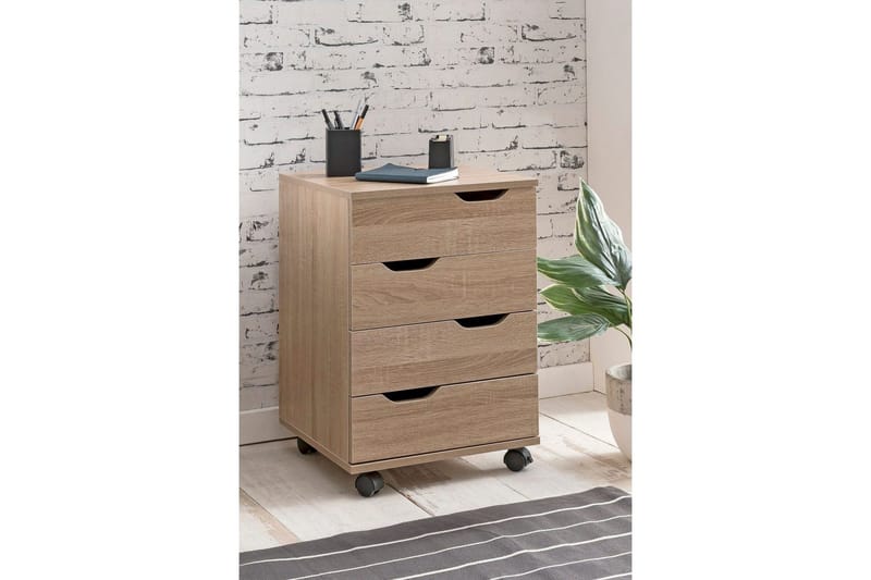 Rullkontejner Wohnling 4 lådor i foliebelagd spånskiva med hjul, modern - Förvaring - Förvaringsmöbler - Byrå - Hurtsar