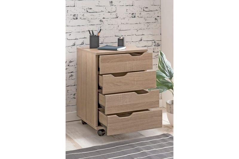 Rullkontejner Wohnling 4 lådor i foliebelagd spånskiva med hjul, modern - Förvaring - Förvaringsmöbler - Byrå - Hurtsar