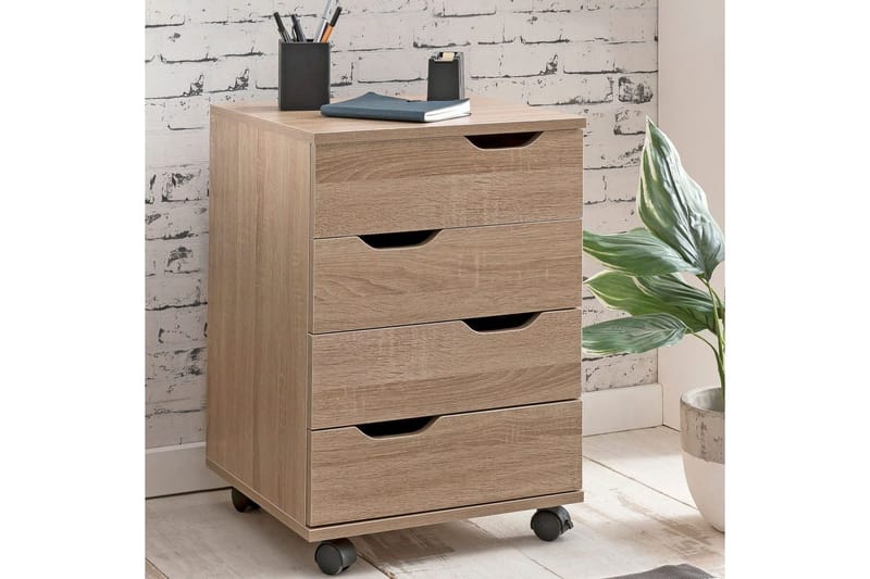 Rullkontejner Wohnling 4 lådor i foliebelagd spånskiva med hjul, modern - Förvaring - Förvaringsmöbler - Byrå - Hurtsar