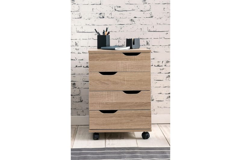 Rullkontejner Wohnling 4 lådor i foliebelagd spånskiva med hjul, modern - Förvaring - Förvaringsmöbler - Byrå - Hurtsar