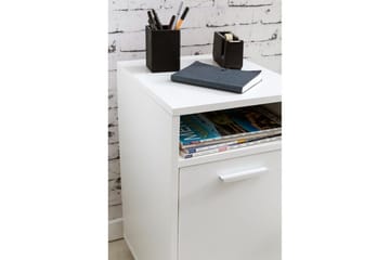 Rullkontejner Wohnling förvaringsbricka, 1 dörr, folierad spånskiva med hjul, modern stil Vit - Vit - Förvaring - Förvaringsmöbler - Byrå - Hurtsar