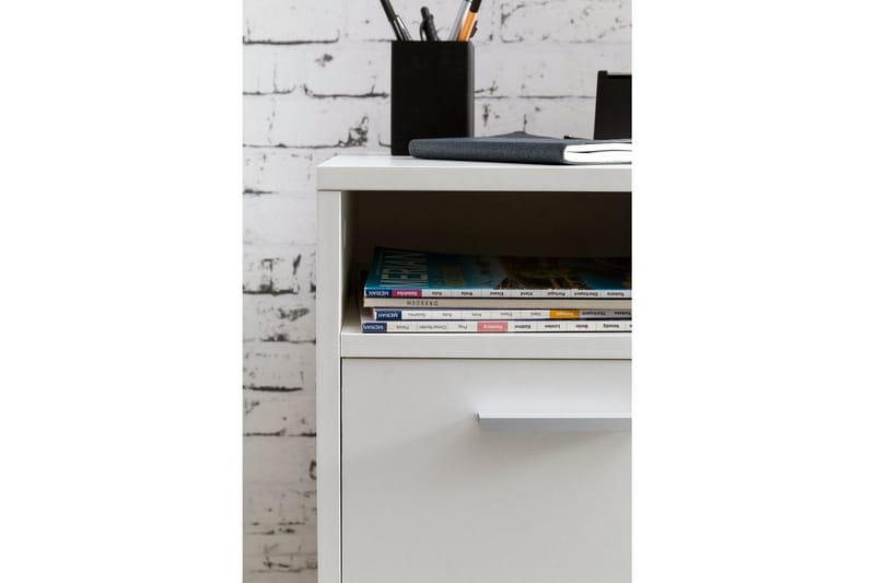 Rullkontejner Wohnling förvaringsbricka, 1 dörr, folierad spånskiva med hjul, modern stil Vit - Vit - Förvaring - Skåp - Förvaringsskåp - Kontorsskåp - Ritningsskåp & arkitektskåp