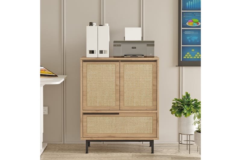 Liyakat Highboard - Ek/Valnöt - Förvaring - Skåp - Förvaringsskåp