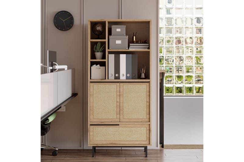 Liyakat Highboard - Ek/Valnöt - Förvaring - Skåp - Förvaringsskåp