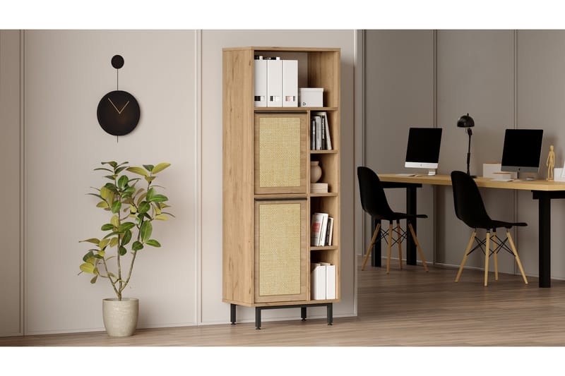 Liyakat Highboard - Ek/Valnöt - Förvaring - Skåp - Förvaringsskåp