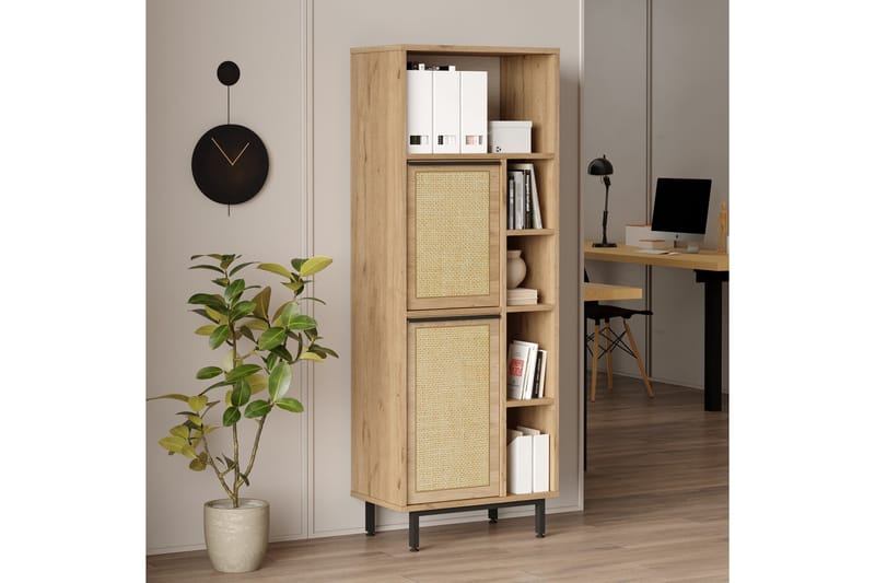 Liyakat Highboard - Ek/Valnöt - Förvaring - Skåp - Förvaringsskåp