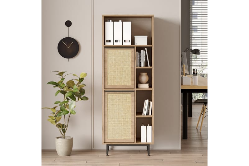 Liyakat Highboard - Ek/Valnöt - Förvaring - Skåp - Förvaringsskåp