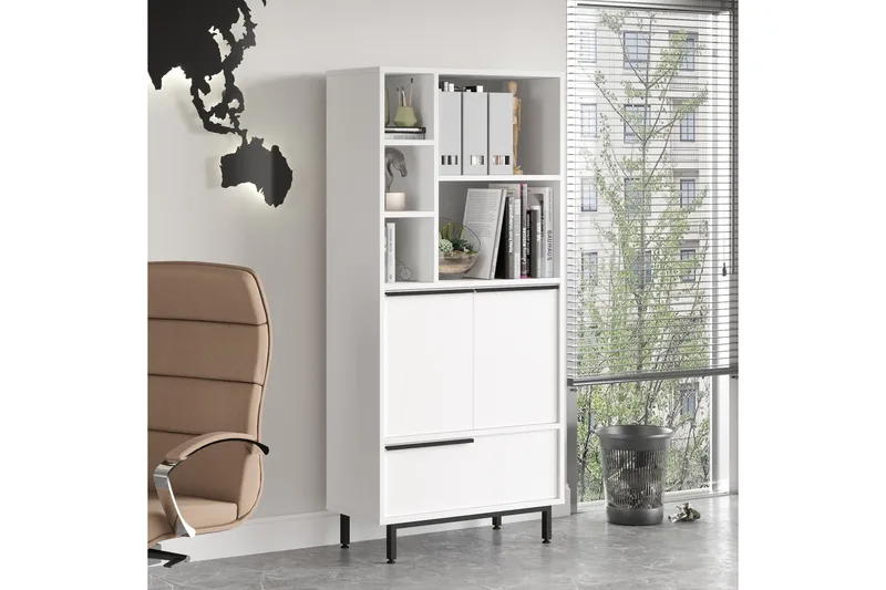 Liyakat Highboard - Vit - Förvaring - Skåp - Förvaringsskåp