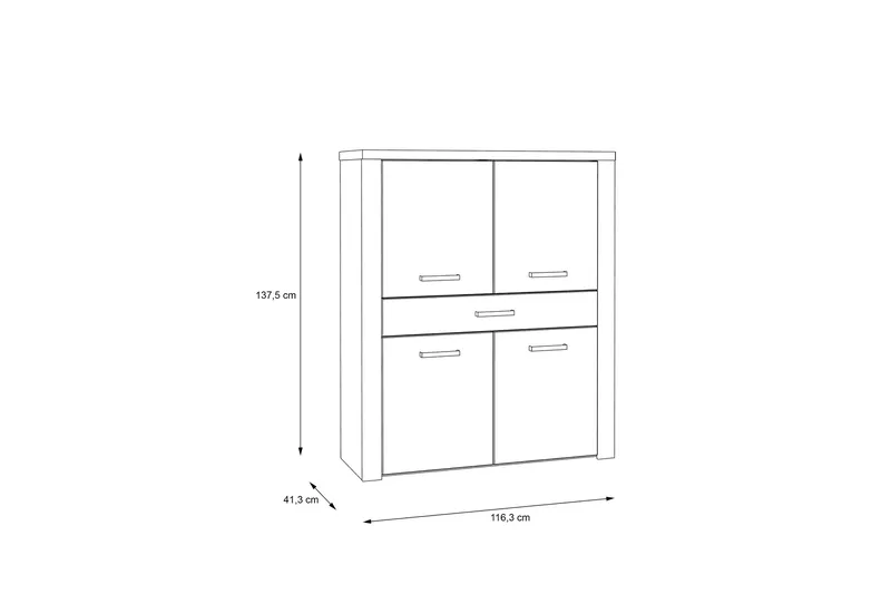Loannia Highboard 42x117 cm - Brun - Förvaring - Skåp - Förvaringsskåp