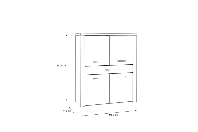 Loannia Highboard 42x117 cm - Brun - Förvaring - Skåp - Förvaringsskåp