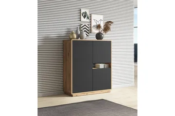 Louetta Highboard 121x126 cm - Brun/Svart - Förvaring - Skåp - Förvaringsskåp