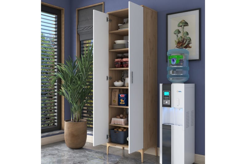 Manorma Highboard - Valnöt/Vit - Förvaring - Skåp - Förvaringsskåp