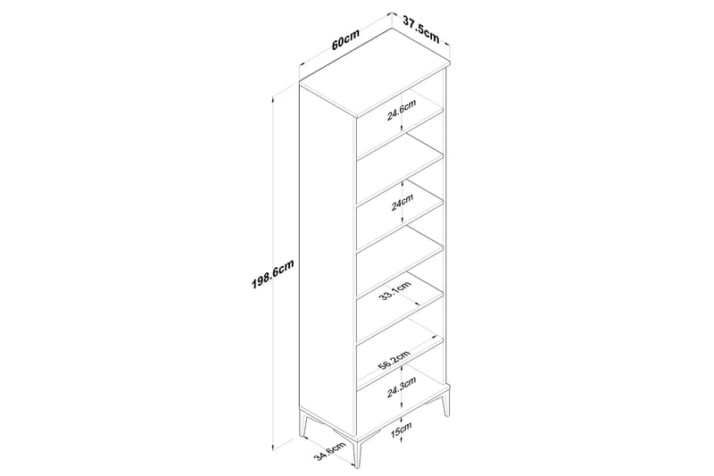 Manorma Highboard - Valnöt/Vit - Förvaringsskåp