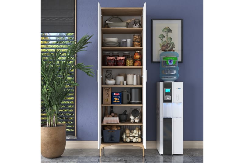 Manorma Highboard - Valnöt/Vit - Förvaring - Skåp - Förvaringsskåp