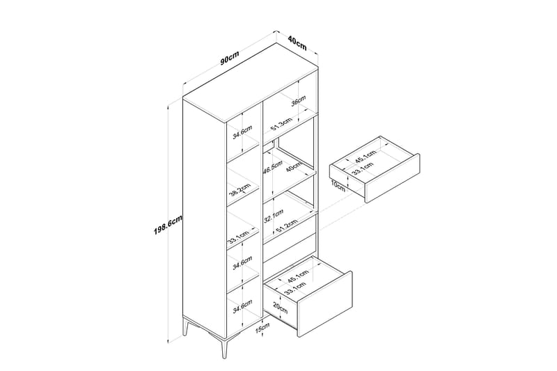 Manorma Highboard - Vit - Förvaringsskåp