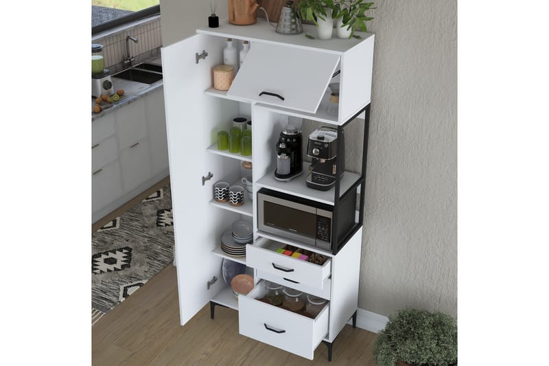 Manorma Highboard - Vit - Förvaringsskåp