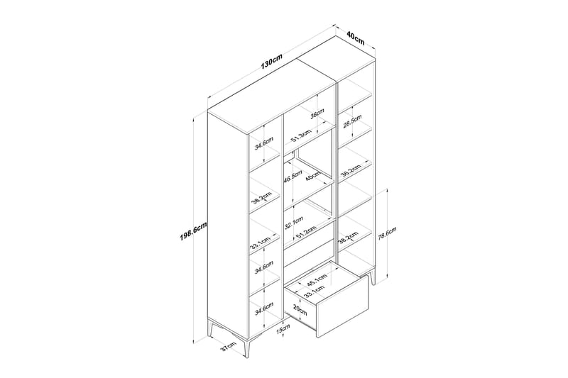 Manorma Highboard - Vit - Förvaring - Skåp - Förvaringsskåp